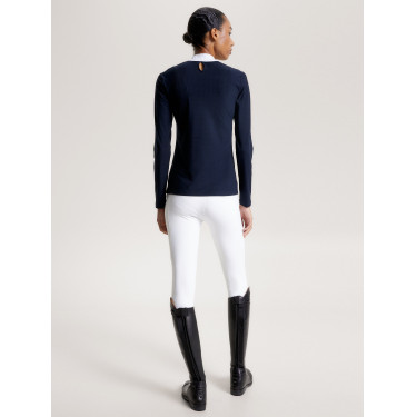 Polo de competición Tommy Hilfiger Equestrian Chelsea Cooling de manga larga para mujer Polo de competición Tommy Hilfiger Equestrian Chelsea Cooling de manga larga para mujer