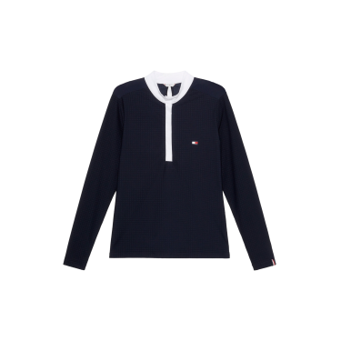 Polo de competición Tommy Hilfiger Equestrian Chelsea Cooling de manga larga para mujer Polo de competición Tommy Hilfiger Equestrian Chelsea Cooling de manga larga para mujer