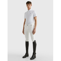 Polo de concurso Tommy Hilfiger Equestrian Fresh Air Performance de manga corta para hombre Blanco