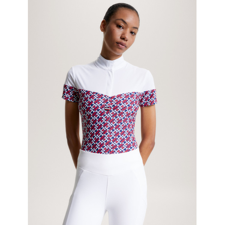 Polo de competición Tommy Hilfiger Equestrian Madison Monogram de manga corta para mujer Polo de competición Tommy Hilfiger Equestrian Madison Monogram de manga corta para mujer