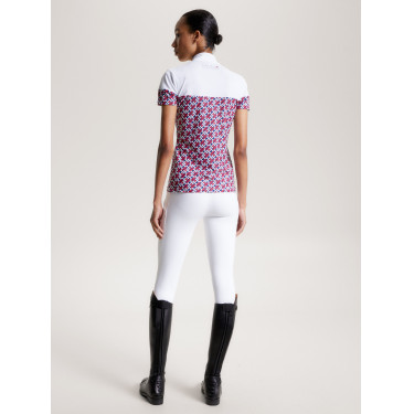 Polo de competición Tommy Hilfiger Equestrian Madison Monogram de manga corta para mujer Polo de competición Tommy Hilfiger Equestrian Madison Monogram de manga corta para mujer