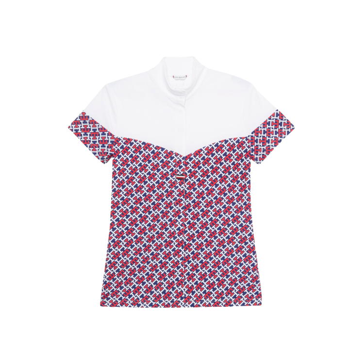 Polo de competición Tommy Hilfiger Equestrian Madison Monogram de manga corta para mujer Polo de competición Tommy Hilfiger Equestrian Madison Monogram de manga corta para mujer