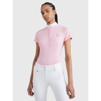 Polo de concurso Tommy Hilfiger Equestrian Performance Strass de manga corta para mujer Rosa clásico