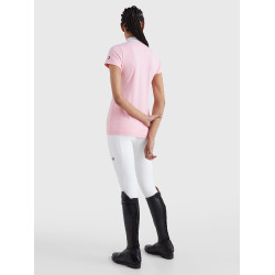Polo de concurso Tommy Hilfiger Equestrian Performance Strass de manga corta para mujer Rosa clásico Polo de concurso Tommy Hilfiger Equestrian Performance Strass de manga corta para mujer Rosa clásico