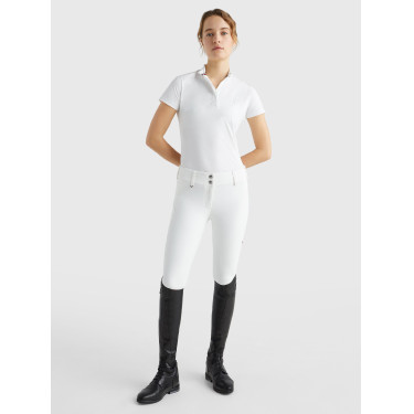 Polo de concurso Tommy Hilfiger Equestrian Performance Strass de manga corta para mujer Blanco Polo de concurso Tommy Hilfiger Equestrian Performance Strass de manga corta para mujer Blanco