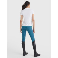 Polo Tommy Hilfiger Equestrian con pedrería de manga corta para mujer Blanco