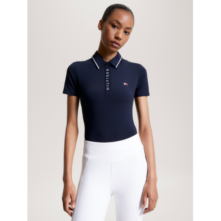 Polo Tommy Hilfiger Equestrian Harlem de manga corta para mujer Polo Tommy Hilfiger Equestrian Harlem de manga corta para mujer