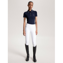 Polo Tommy Hilfiger Equestrian Harlem de manga corta para mujer Azul marino Polo Tommy Hilfiger Equestrian Harlem de manga corta para mujer Azul marino