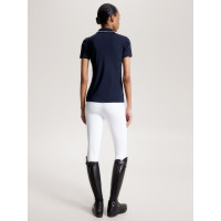 Polo Tommy Hilfiger Equestrian Harlem de manga corta para mujer Azul marino Polo Tommy Hilfiger Equestrian Harlem de manga corta para mujer Azul marino