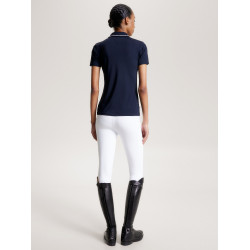 Polo Tommy Hilfiger Equestrian Harlem de manga corta para mujer Azul marino Polo Tommy Hilfiger Equestrian Harlem de manga corta para mujer Azul marino
