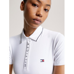 Polo Tommy Hilfiger Equestrian Harlem de manga corta para mujer Blanco