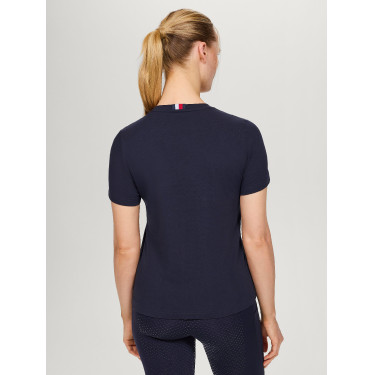 Camiseta Tommy Hilfiger Equestrian Belmont de manga corta con strass para mujer Camiseta Tommy Hilfiger Equestrian Belmont de manga corta con strass para mujer
