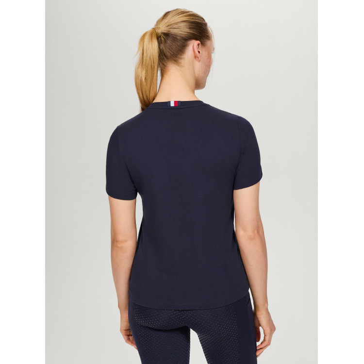 Camiseta Tommy Hilfiger Equestrian Belmont de manga corta con strass para mujer Camiseta Tommy Hilfiger Equestrian Belmont de manga corta con strass para mujer