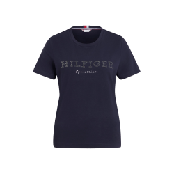 Camiseta Tommy Hilfiger Equestrian Belmont de manga corta con strass para mujer