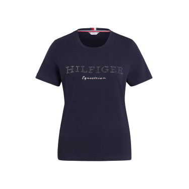 Camiseta Tommy Hilfiger Equestrian Belmont de manga corta con strass para mujer Camiseta Tommy Hilfiger Equestrian Belmont de manga corta con strass para mujer