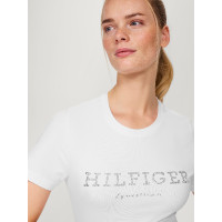 Camiseta Tommy Hilfiger Equestrian Belmont de manga corta con strass para mujer Azul marino Camiseta Tommy Hilfiger Equestrian Belmont de manga corta con strass para mujer Azul marino