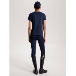 Camiseta Tommy Hilfiger Equestrian Manhattan de manga corta para mujer Azul marino