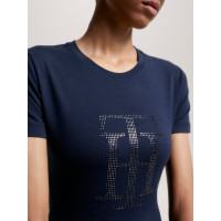 Camiseta Tommy Hilfiger Equestrian Manhattan de manga corta para mujer Azul marino