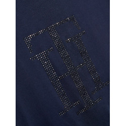 Camiseta Tommy Hilfiger Equestrian Manhattan de manga corta para mujer Azul marino