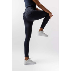 Legging híbrido Horze Anya mujer fullgrip Apertura Azul marino