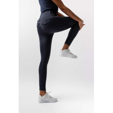 Legging híbrido Horze Anya mujer fullgrip Apertura Azul marino