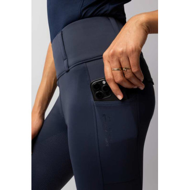 Legging híbrido Horze Anya mujer fullgrip Apertura Azul marino