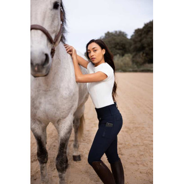 Pantalón de equitación Horze Leonie con culera completa para mujer Azul marino oscuro Pantalón de equitación Horze Leonie con culera completa para mujer Azul marino oscuro