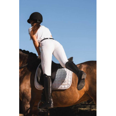 Pantalón de equitación Horze Leonie con culera completa para mujer Blanco brillante