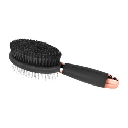 Cepillo Waldhausen doble cerda dura con mango de gel Negro / oro rosado