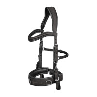 Cavezón Waldhausen de cuero anatómico Negro