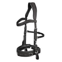 Cavezón Waldhausen de cuero anatómico Negro
