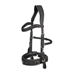 Cavezón Waldhausen de cuero anatómico Negro