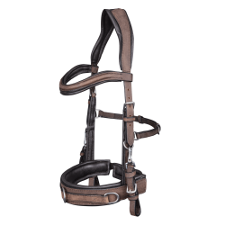 Cavezón Waldhausen de cuero anatómico Castaño Marrón