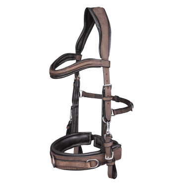 Cavezón Waldhausen de cuero anatómico Castaño Marrón