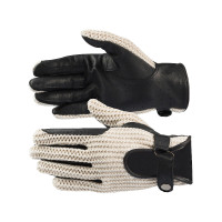 Guantes de equitación croché Horze Negro / crudo