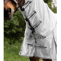 Cubierta antimoscas Waldhausen con cuello desmontable Protect Gris plateado / gris