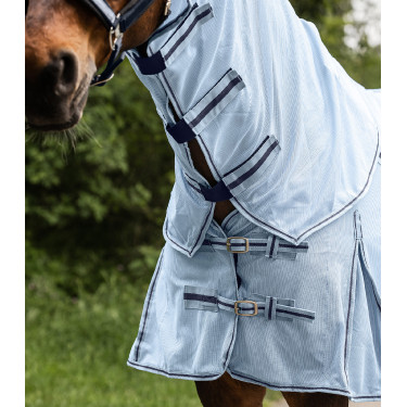 Cubierta antimoscas Waldhausen con cuello desmontable Protect Azul claro / azul nocturno