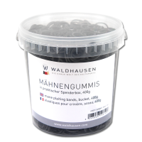 Elásticos Waldhausen para crin en un cubo de 400 g Negro