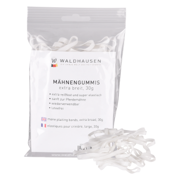 Elásticos Waldhausen para crines extra anchos Blanco Elásticos Waldhausen para crines extra anchos Blanco