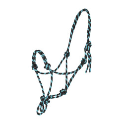 Cabezada de cuerdas con nudos Waldhausen Negro / menta