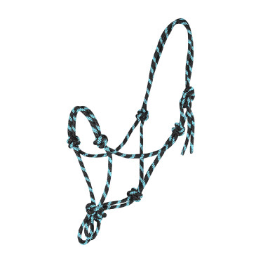 Cabezada de cuerdas con nudos Waldhausen Negro / menta