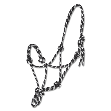 Cabezada de cuerdas con nudos Waldhausen Negro / blanco