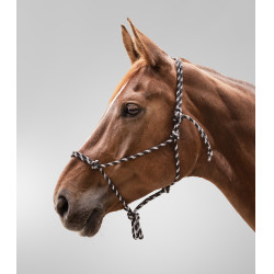 Cabezada de cuerdas con nudos Waldhausen Negro / blanco