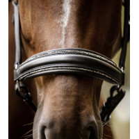 Cabezada Waldhausen S-Line de cuero Glamour Negro