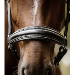 Cabezada Waldhausen S-Line de cuero Glamour Negro