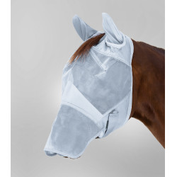 Máscara antimoscas Waldhausen Premium protección orejas y chaflán Grís plata