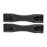 Protectores de espuelas Waldhausen de cuero charolado, el par Cuero negro