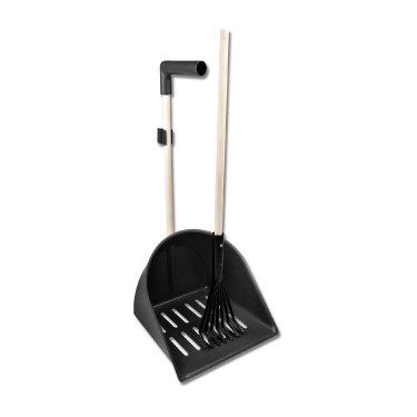 Recogedor de estiércol Waldhausen ShakerXL con rastrillo Negro