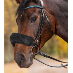 Acolchado de piel de cordero Waldhausen para la muserola o la testera Negro Acolchado de piel de cordero Waldhausen para la muserola o la testera Negro