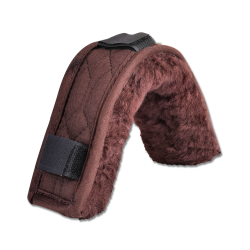 Acolchado de piel de cordero Waldhausen encima o debajo de la muserola Castaño Marrón